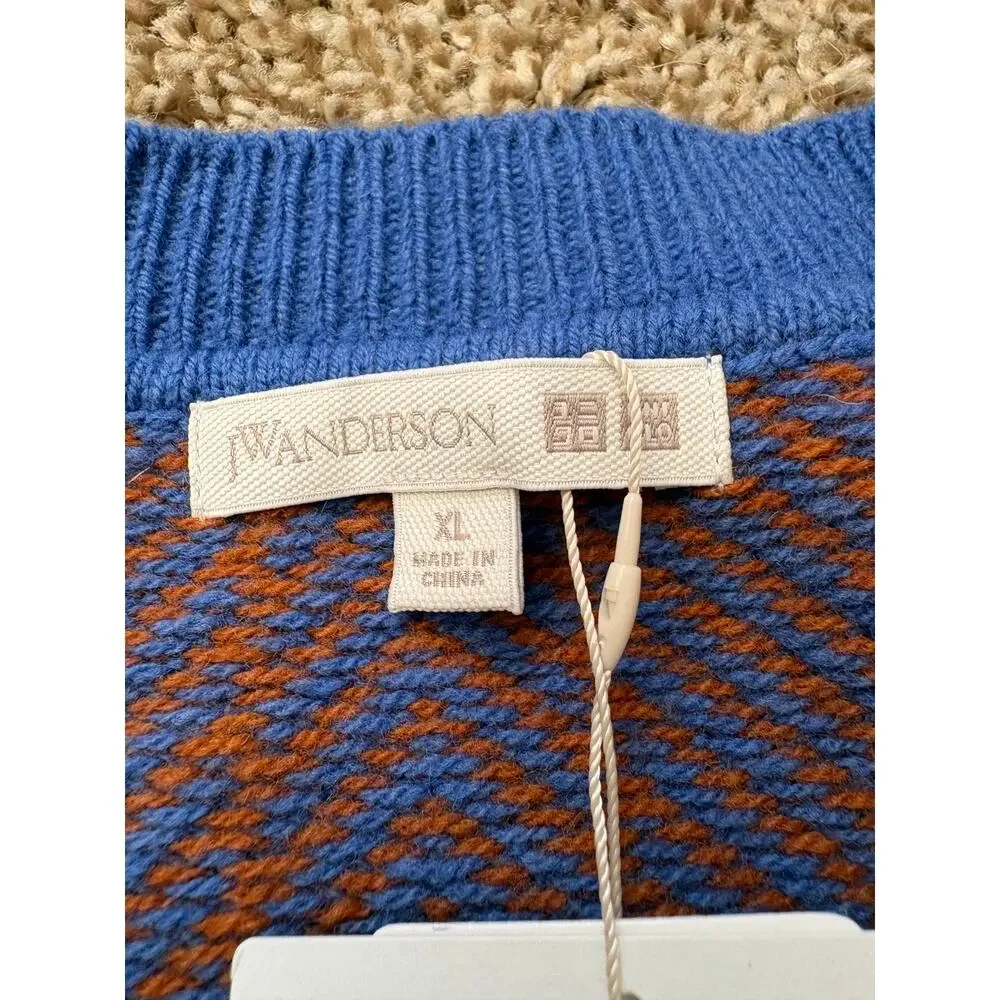 NWT Uniqlo x JW Anderson Lambswool Herringbone Crewneck Sweater Mens Size XL
